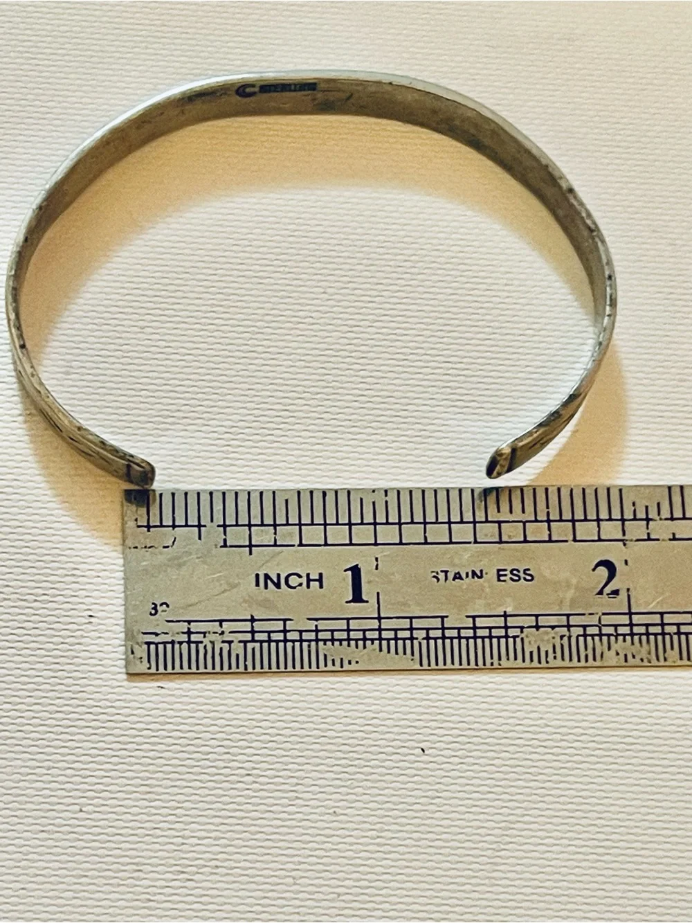 VTG Southwest Sterling Storyteller Pueblo Village Cuff Bracelet 13 G Sz 6-6.25”